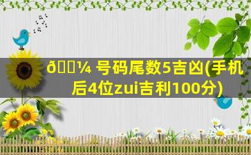 🐼 号码尾数5吉凶(手机后4位zui
吉利100分)